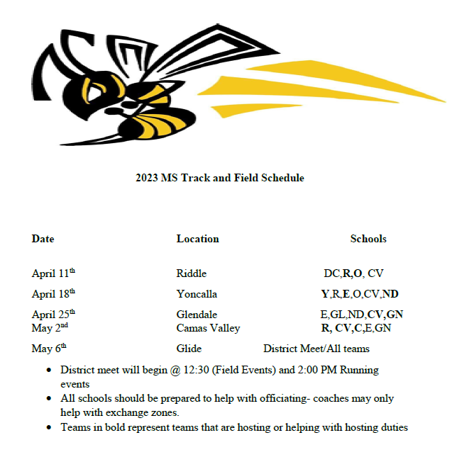 MS Track MS Track Schedule